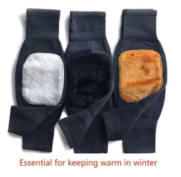 2 Pcs Adjustable Cashmere wool Knee Warmers -30° warm knee pads with strap